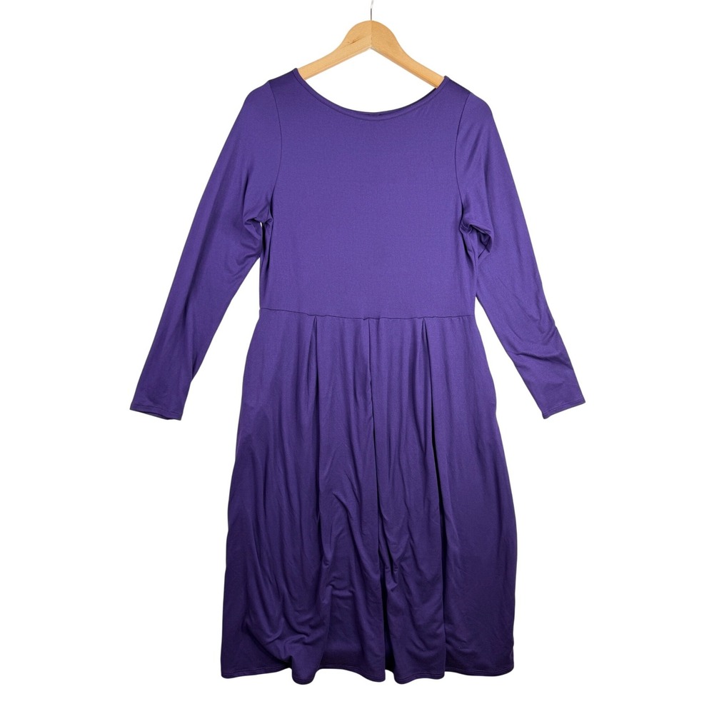 New 24Seven Long Sleeve Midi Dress size‎ Large Purple